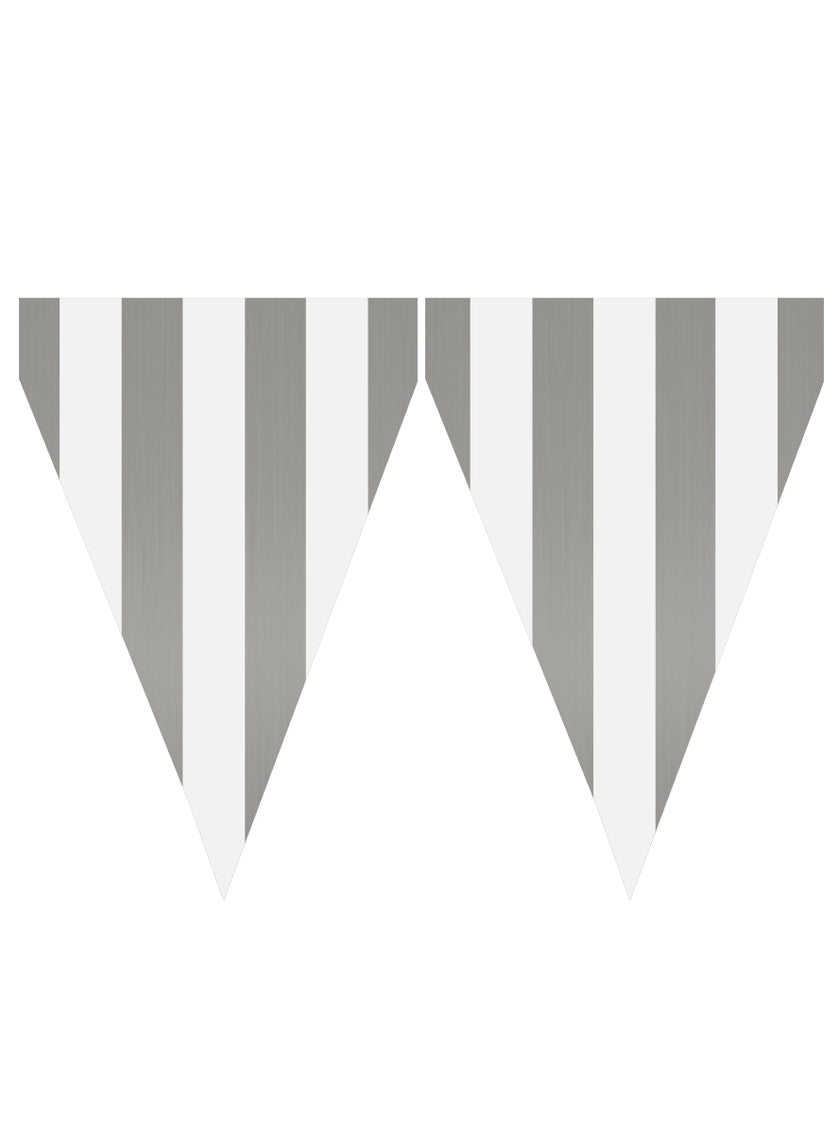 Guirlande à fanions argentés - Gamme couleur unie