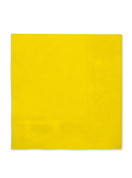 16 serviettes jaune (33x33cm) - Gamme couleur unie