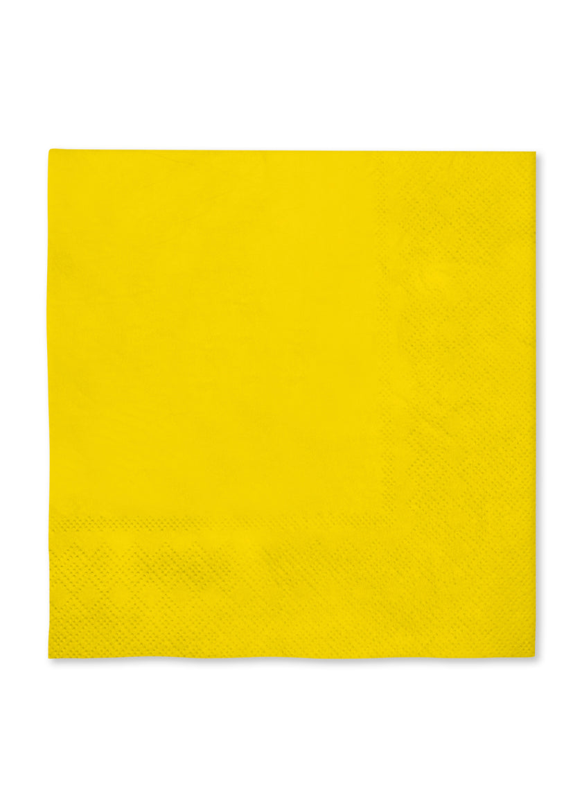 16 serviettes jaune (33x33cm) - Gamme couleur unie