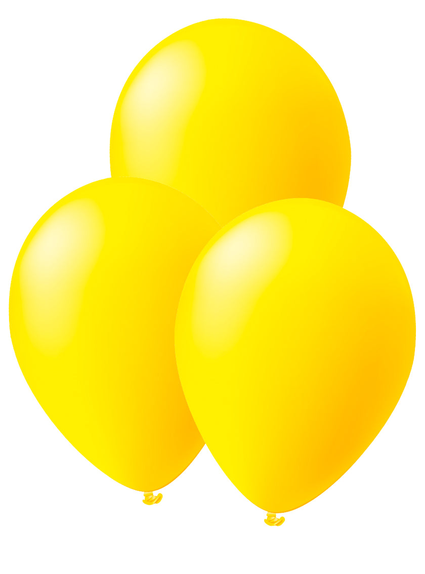 10 ballons jaunes - Gamme couleur unie