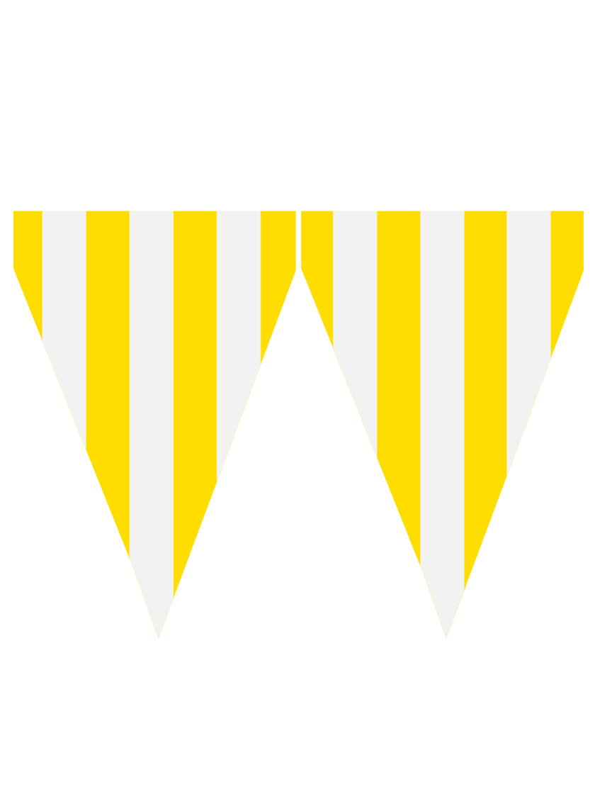 Guirlande à fanions jaunes - Gamme couleur unie