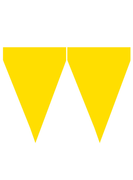 Guirlande à fanions jaunes - Gamme couleur unie