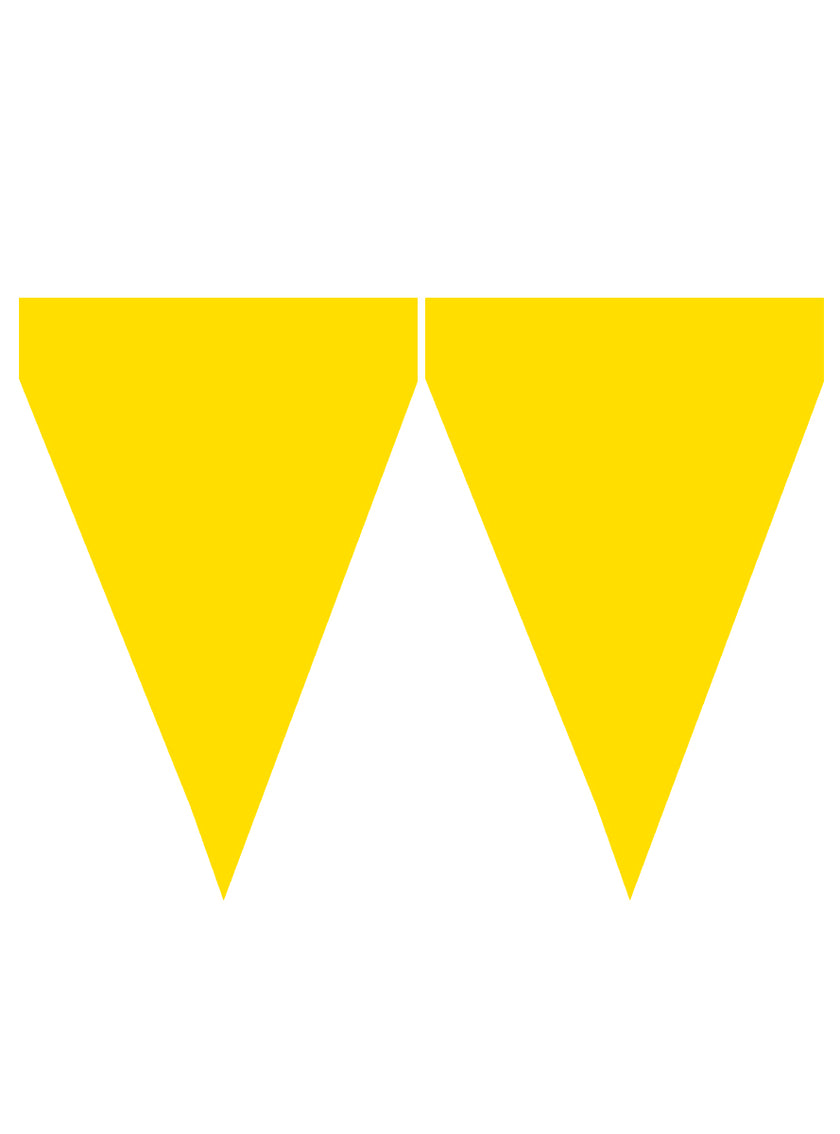 Guirlande à fanions jaunes - Gamme couleur unie