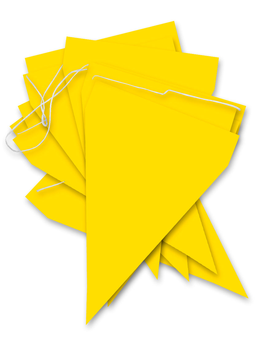 Guirlande à fanions jaunes - Gamme couleur unie