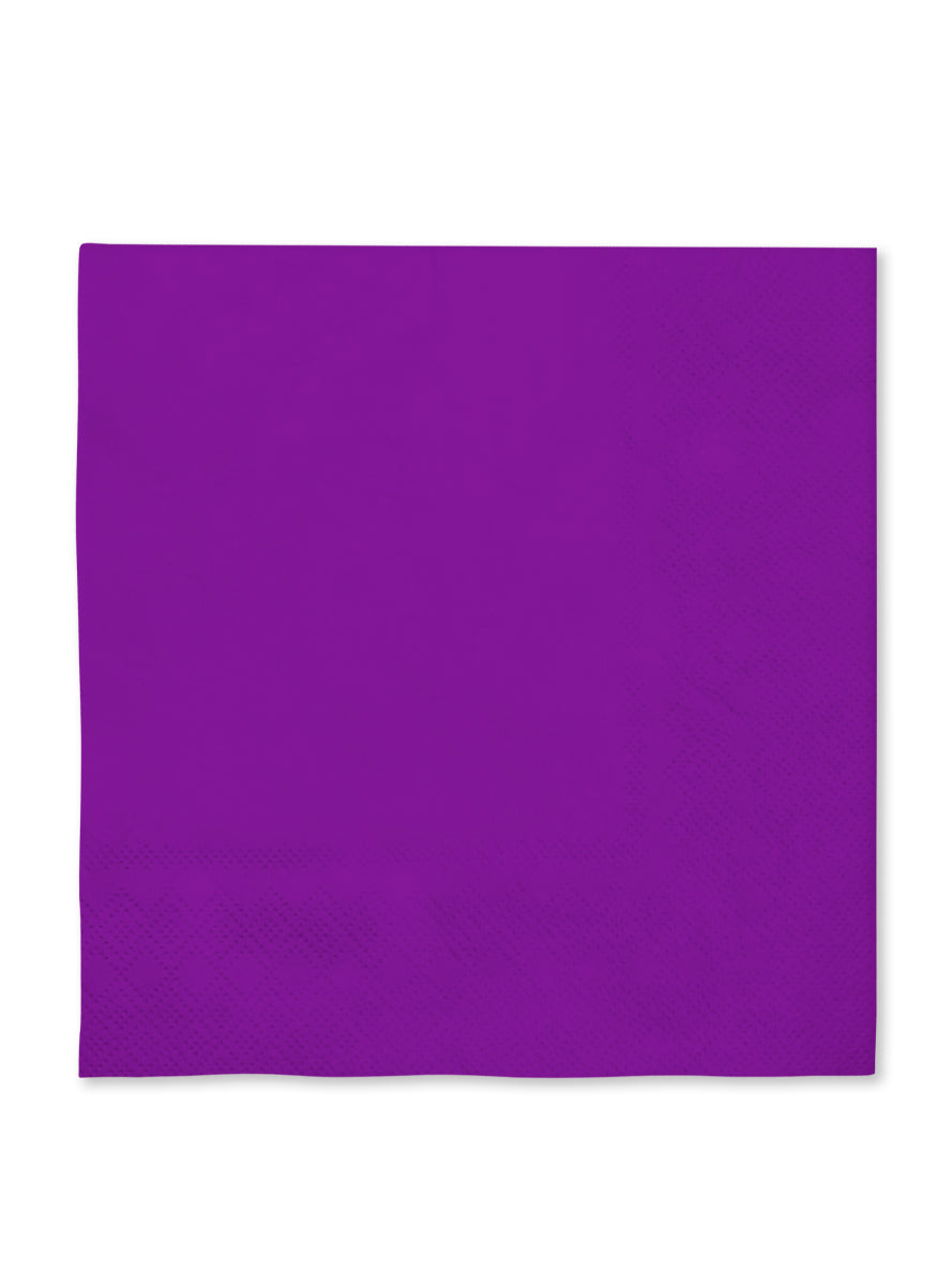 16 serviettes violettes (33x33cm) - Gamme couleur unie