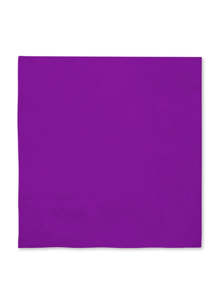 16 serviettes violettes (33x33cm) - Gamme couleur unie