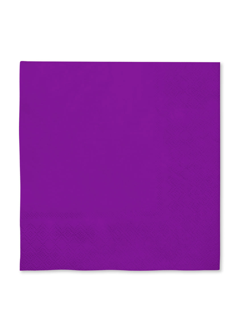 16 serviettes violettes (33x33cm) - Gamme couleur unie