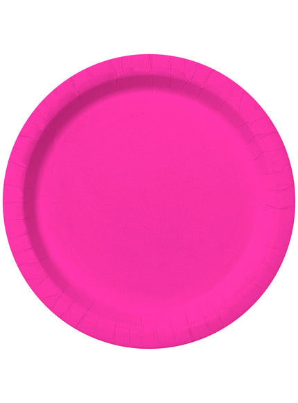 8 assiettes fuchsia (23cm) - Gamme couleur unie
