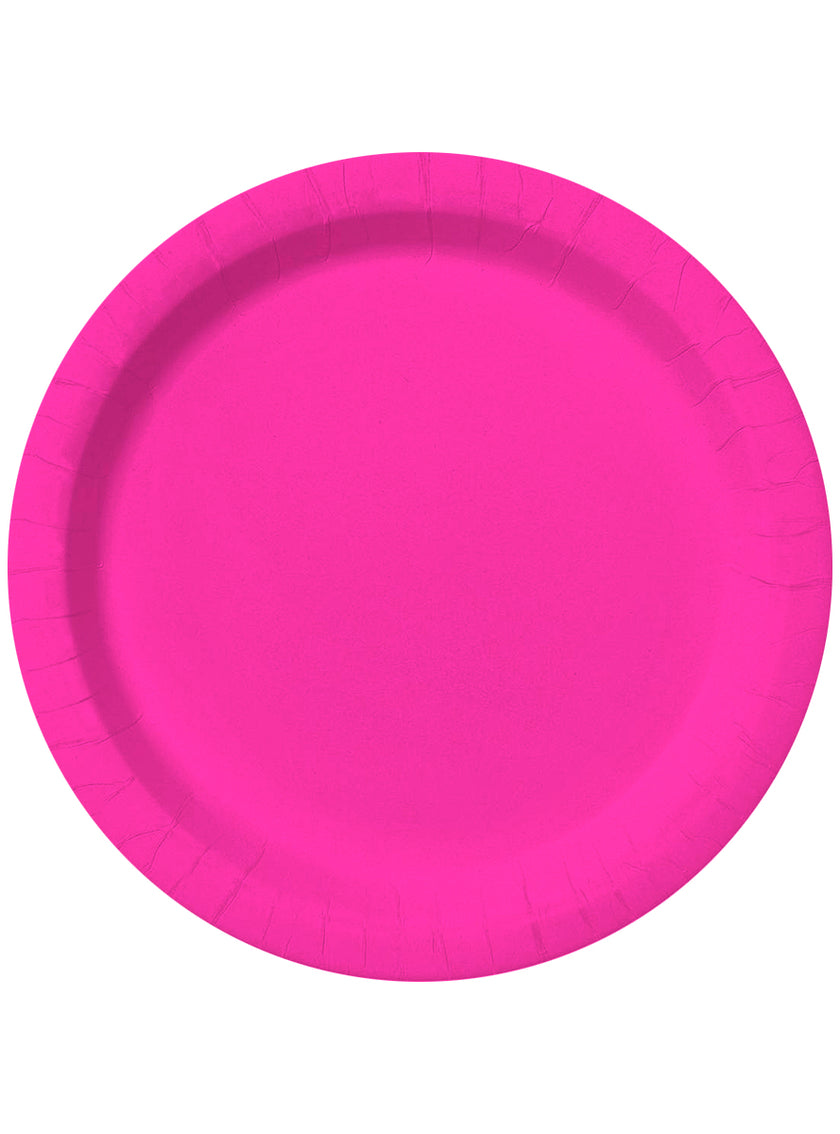 8 assiettes fuchsia (23cm) - Gamme couleur unie