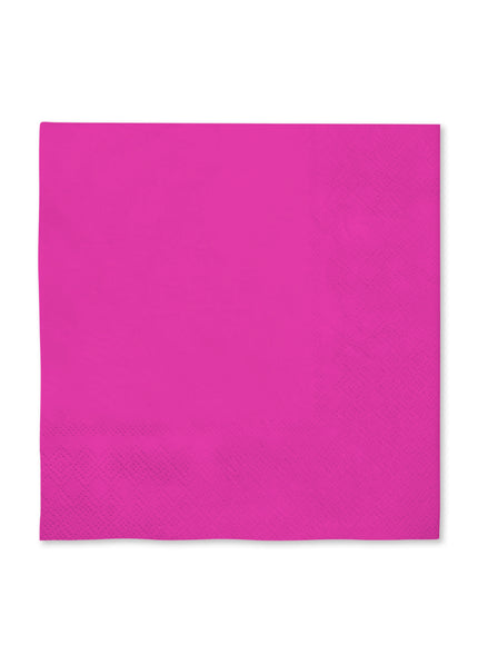 16 serviettes fuchsia (33x33cm) - Gamme couleur unie