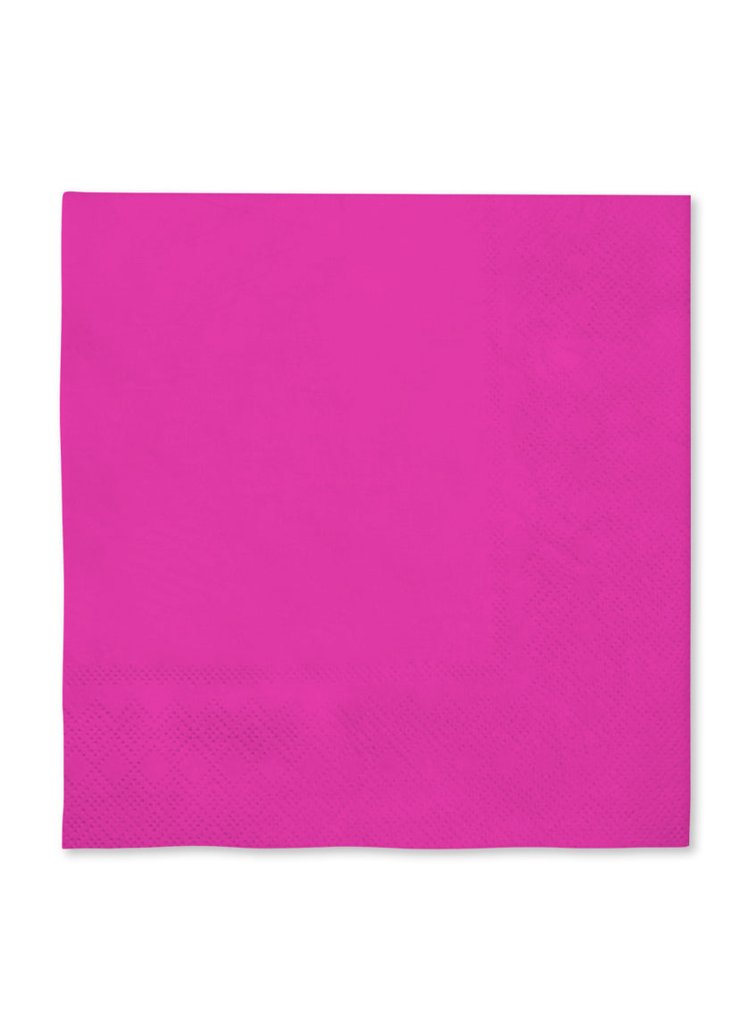 16 serviettes fuchsia (33x33cm) - Gamme couleur unie