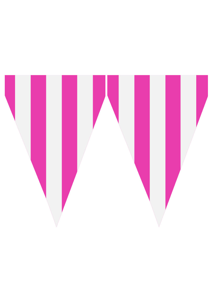 Guirlande à fanions fuchsia - Gamme couleur unie