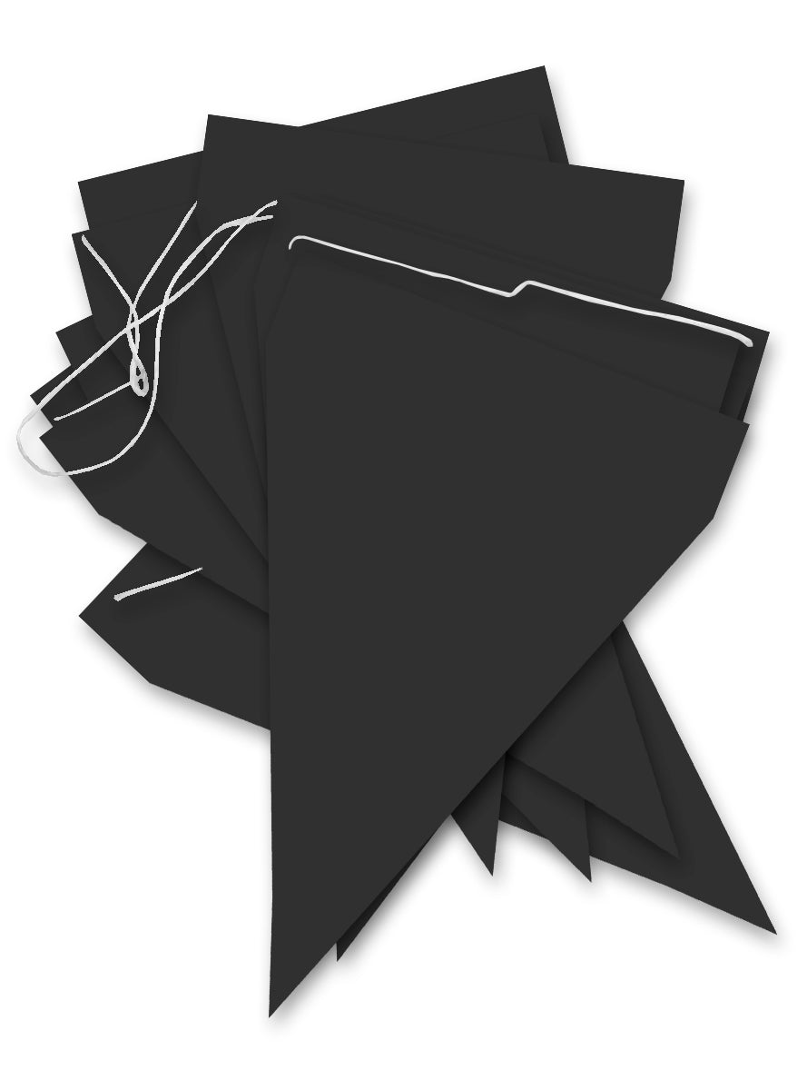 Guirlande à fanions noirs - Gamme couleur unie
