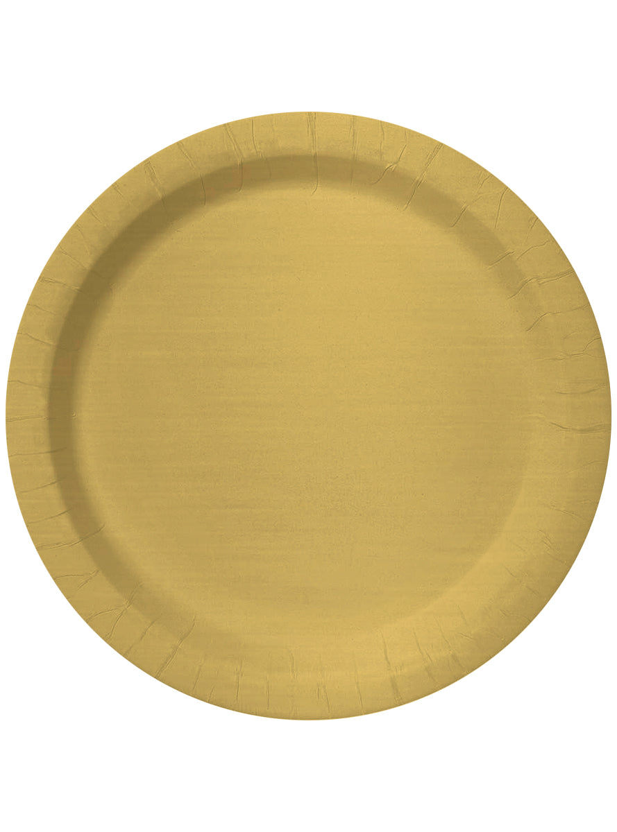 8 assiettes dorées (23cm) - Gamme couleur unie