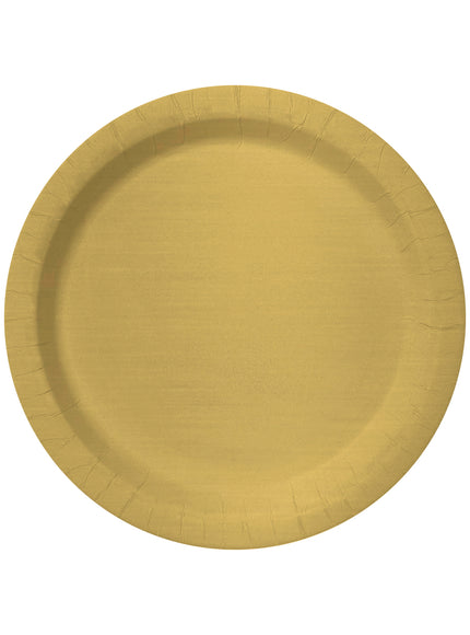 8 assiettes dorées (23cm) - Gamme couleur unie