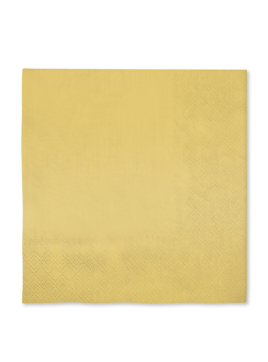 16 serviettes dorées (33x33cm) - Gamme couleur unie