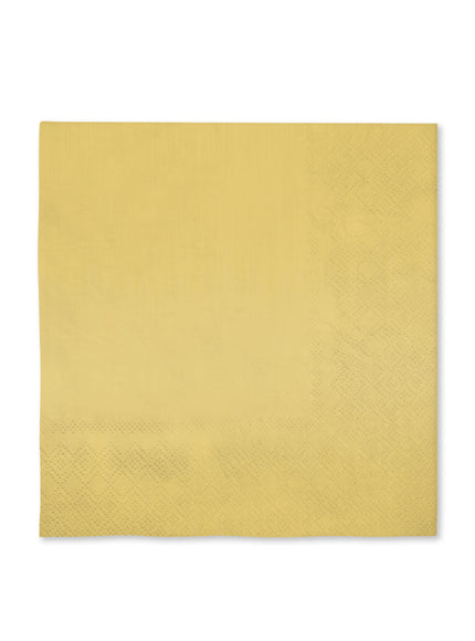 16 serviettes dorées (33x33cm) - Gamme couleur unie