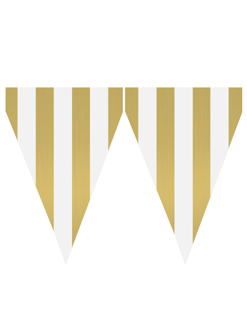 Guirlande à fanions dorés - Gamme couleur unie