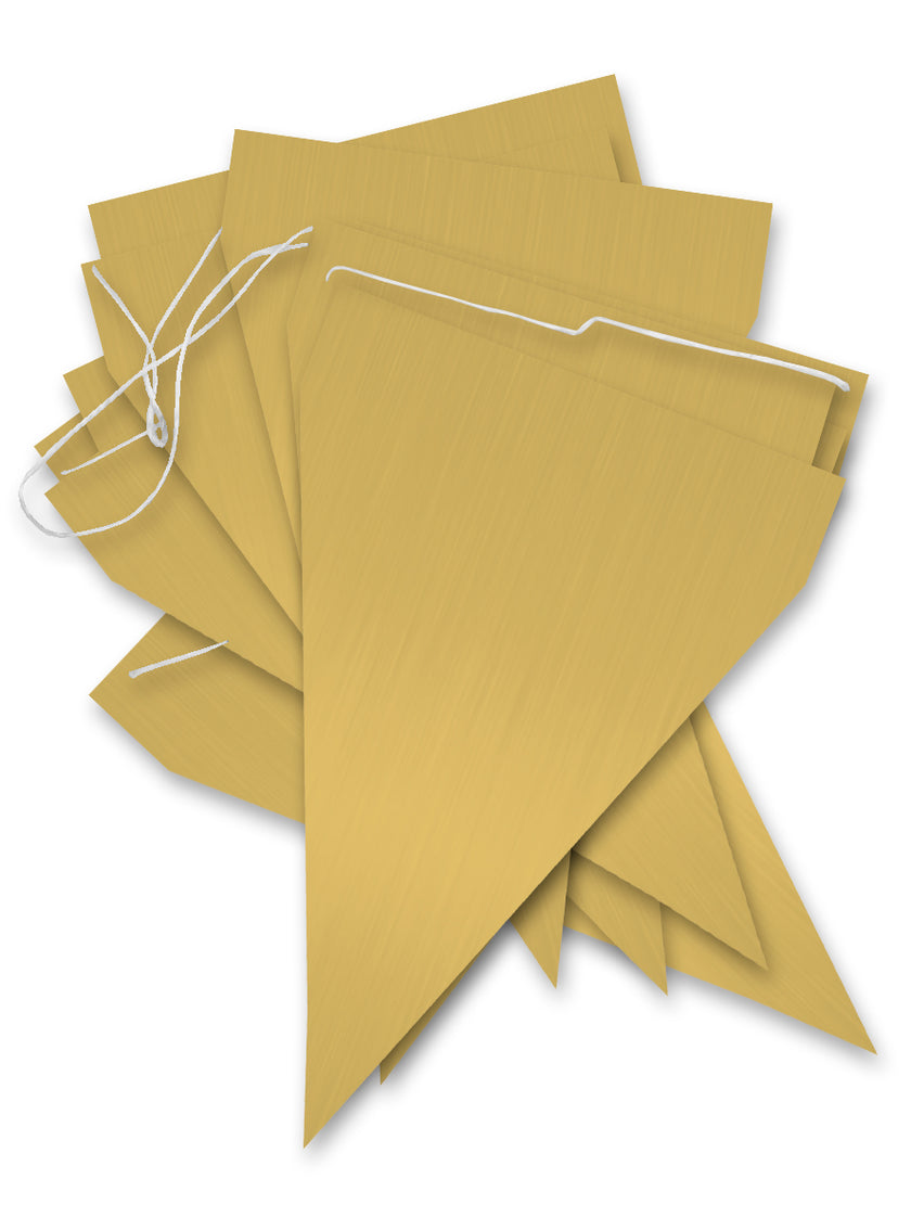 Guirlande à fanions dorés - Gamme couleur unie