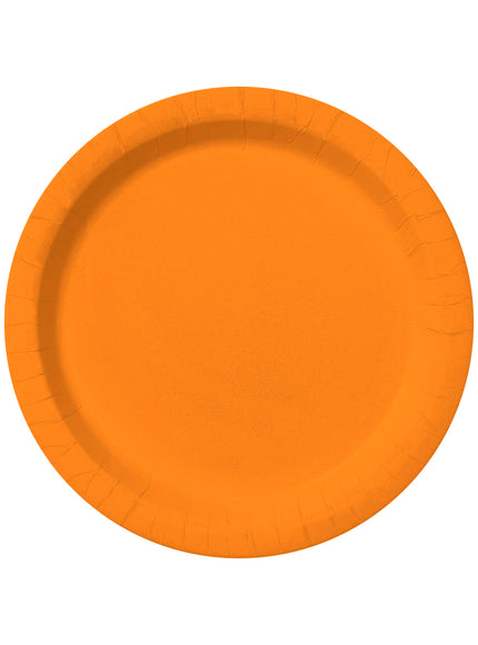 8 assiettes orange (23cm) - Gamme couleur unie