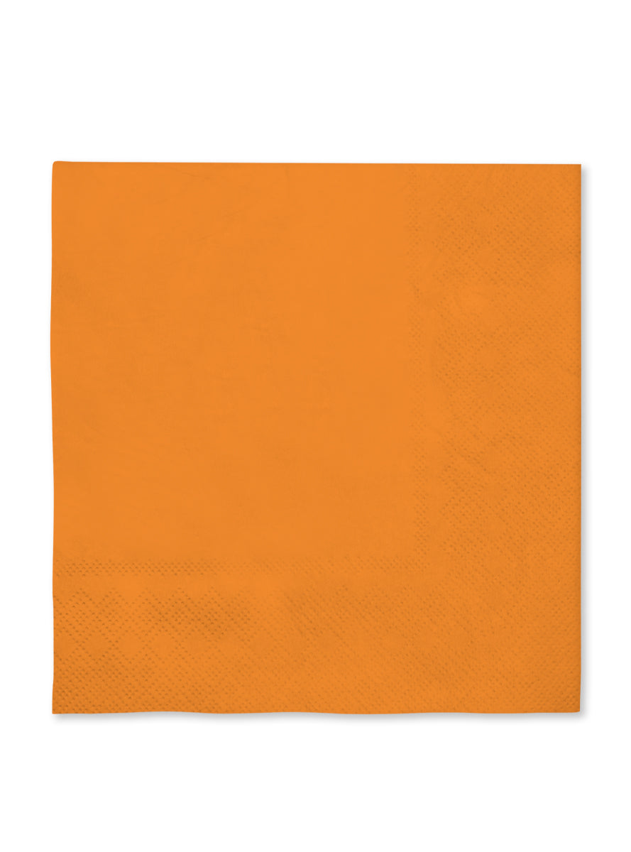 16 serviettes orange (33x33cm) - Gamme couleur unie