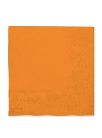 16 serviettes orange (33x33cm) - Gamme couleur unie