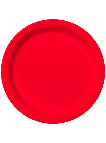 8 assiettes rouges (23cm) - Gamme couleur unie