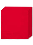 16 serviettes rouges (33x33cm) - Gamme couleur unie