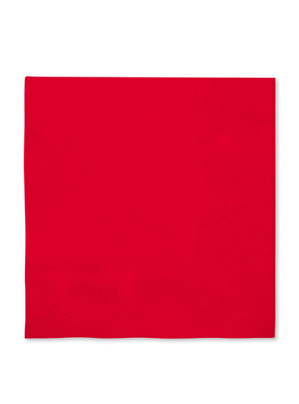 16 serviettes rouges (33x33cm) - Gamme couleur unie