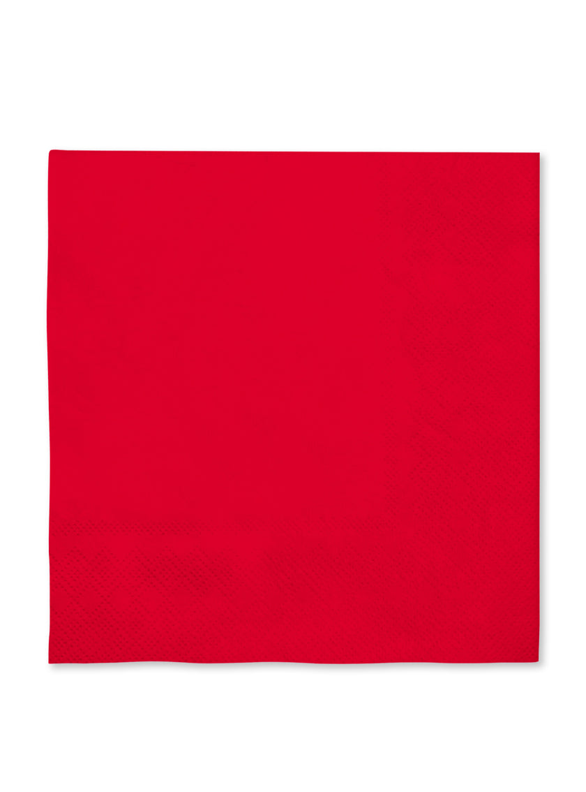 16 serviettes rouges (33x33cm) - Gamme couleur unie