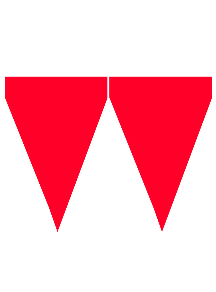 Guirlande à fanions rouges - Gamme couleur unie