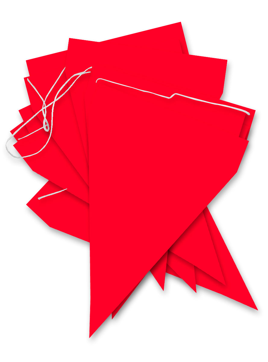 Guirlande à fanions rouges - Gamme couleur unie