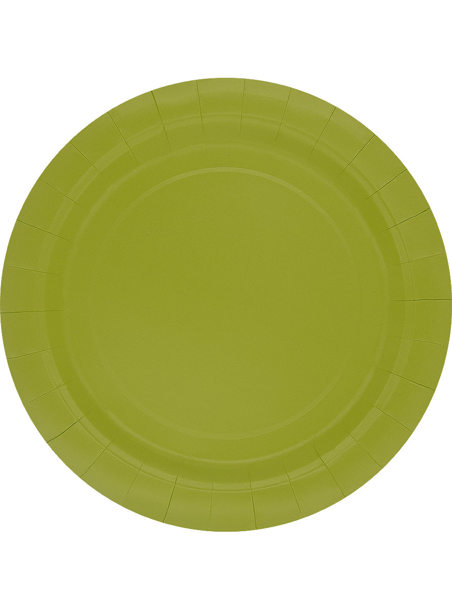 8 assiettes vert citron (23cm) - Gamme couleur unie