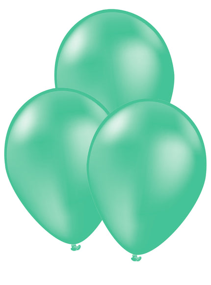 10 ballons vert mint - Gamme couleur unie
