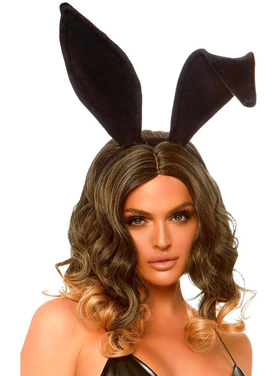 Oreilles lapin noir en velours