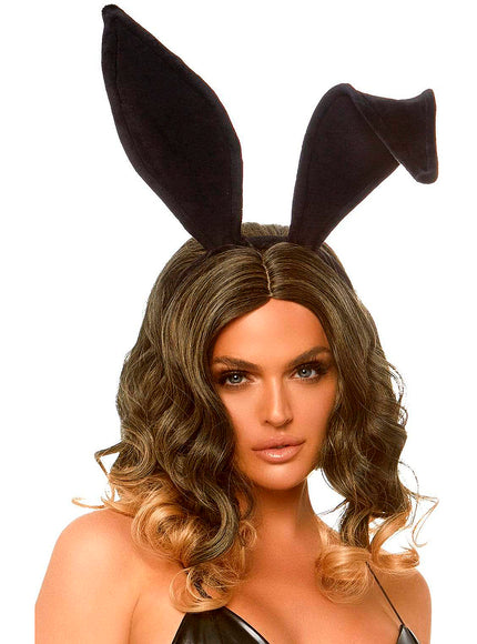 Oreilles lapin noir en velours