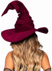 Chapeau de sorcière bordeaux en velours