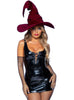 Chapeau de sorcière bordeaux en velours