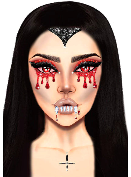 Autocollants visage Vampire