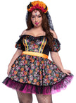 Déguisement Catrina colorée femme grande taille