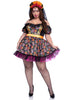 Déguisement Catrina colorée femme grande taille