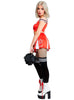 Déguisement pompom girl Halloween rouge femme