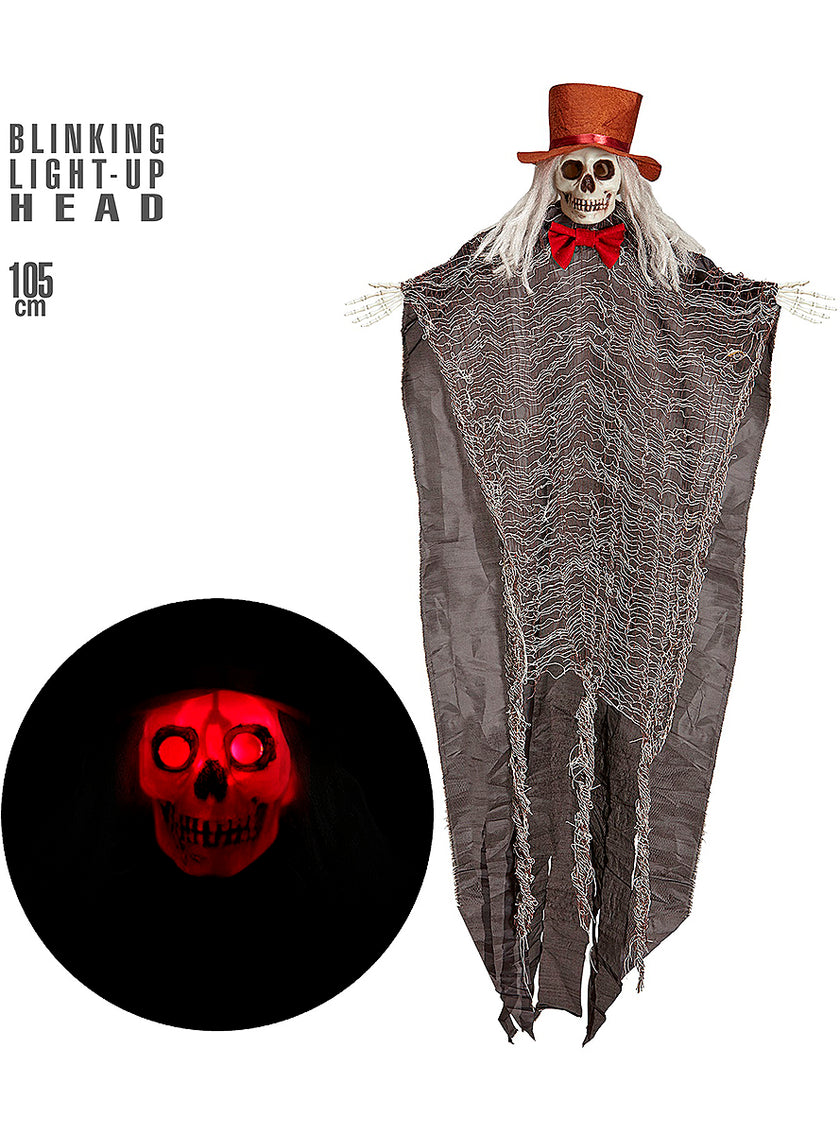 Figure suspendue de squelette avec lumière LED