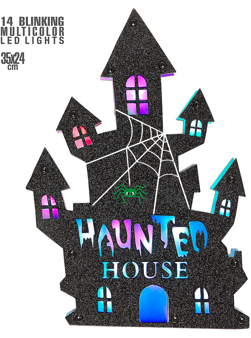Figurine décorative maison de la terreur avec lumières