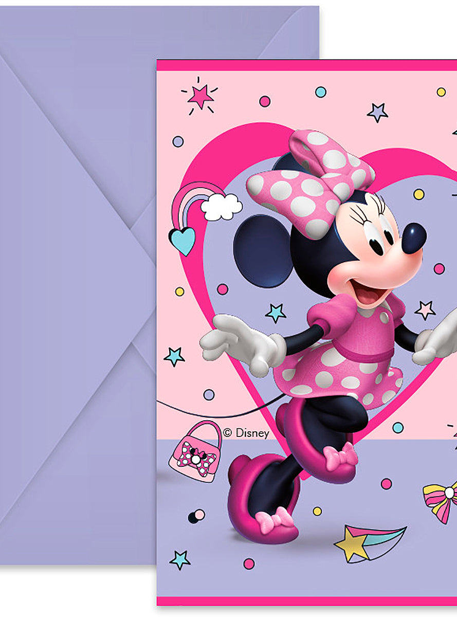 6 invitations Minnie Mouse