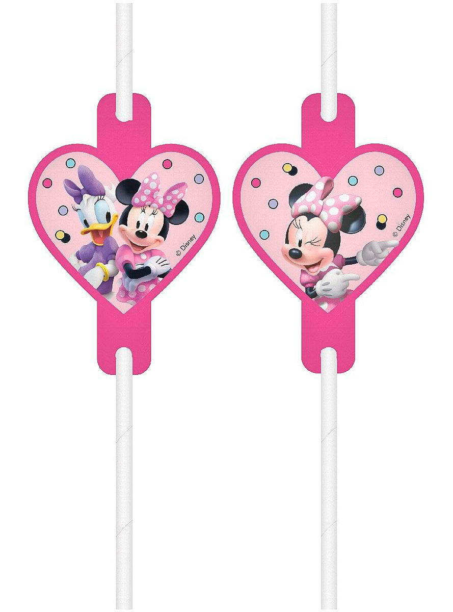4 pailles Minnie Mouse