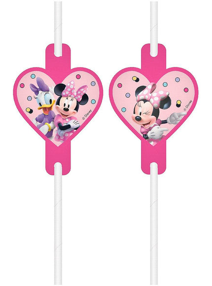 4 pailles Minnie Mouse