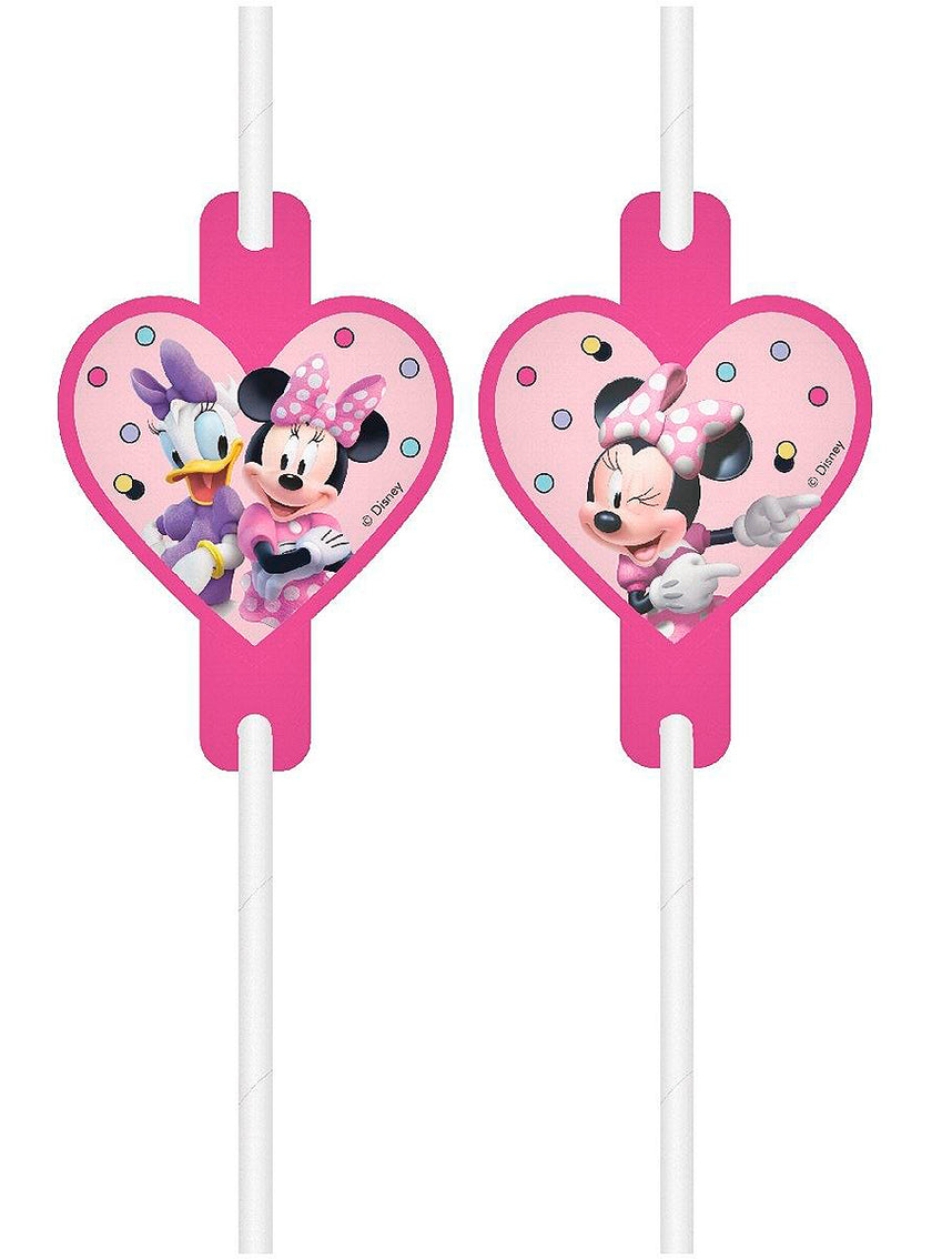 4 pailles Minnie Mouse