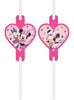 4 pailles Minnie Mouse