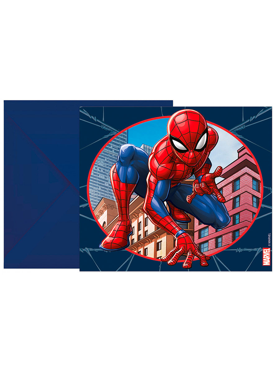 6 invitations Spiderman - Marvel